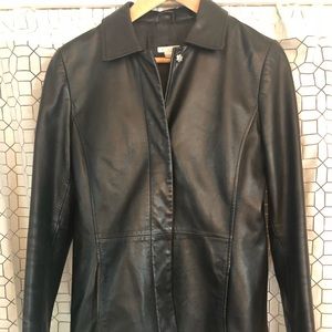 Halogen Black leather jacket